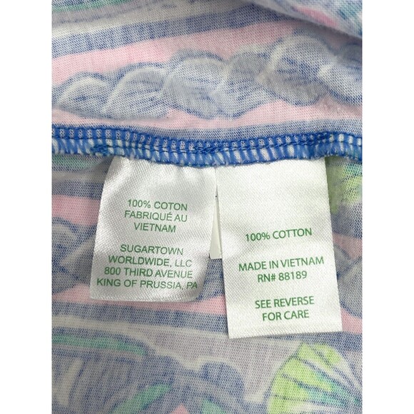 Lilly Pulitzer Size M Blue Pink Sherrill Multi in Full Bloom Dress 3/4 Sleeve - Picture 7 of 7